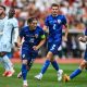 Croatia national football team celebrates a goal during their 2-1 victory against Portugal in an international friendly match. Image used for Sportxparte news.