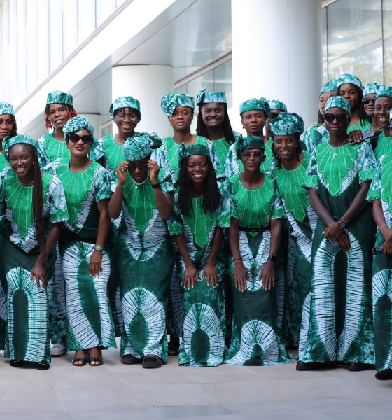 Nigeria's women's national football team, popularly known as the Super Falcons, posing together after arriving in Rabat, Morocco. Image used for Sportxparte news.