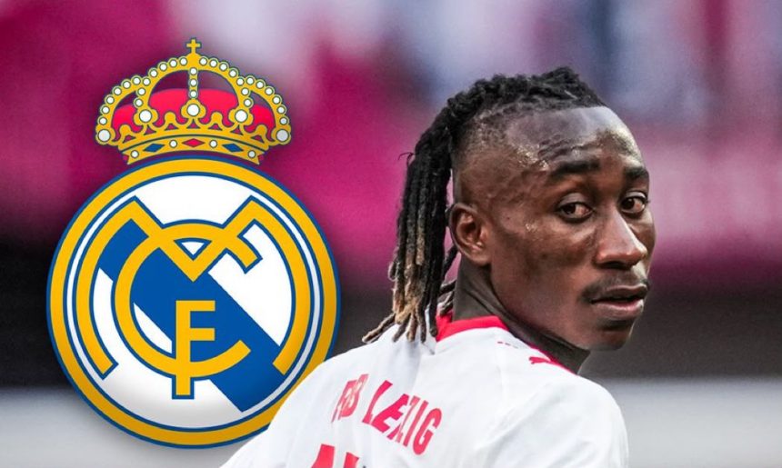 Real Madrid has verbally agreed on personal terms with Ivory Coast winger Yan Diomandé, who currently plays for RB Leipzig. Image used for Sportxparte news.