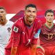 A graphic of Cristiano Ronaldo wearing different Portugal national team kits over his career. Image used for Sportxparte news.