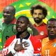 A tribute to Africa's greatest football players: Roger Milla, George Weah, Mohamed Salah, and Didier Drogba. Image used for Sportxparte news.