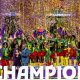 Cameroon's women's national football team (the Indomitable Lionesses) celebrates winning their historic first-ever Women's Africa Cup of Nations (WAFCON) title. They defeated Malawi 3-0 in the final held on August 16, 2026, in Rabat, Morocco. Image used for Sportxparte news.