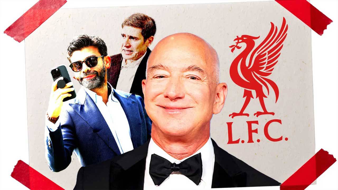 Amazon founder Jeff Bezos is part of a billionaire consortium nearing a deal to purchase a roughly one-third minority stake in Liverpool Football Club. Image used for Sportxparte news.